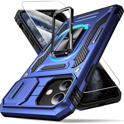 Coque Defend Series Pour Iphone 11 Avec Support D'anneau Magnétique Grossissement 3x Et Montage Voiture Antichoc Militaire.