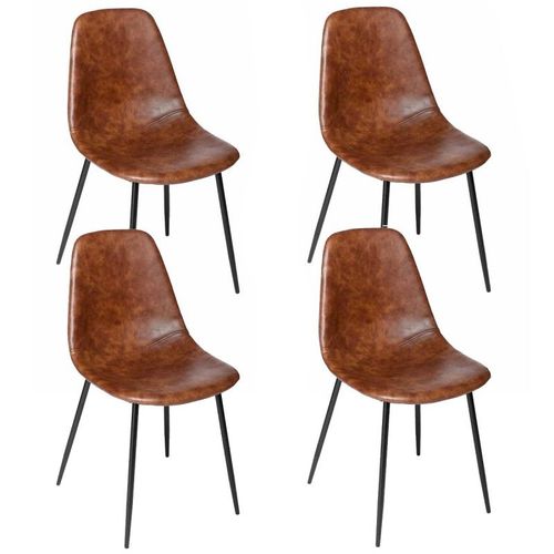 Lot De 4 Chaises Métal "Vladi" 82cm Marron
