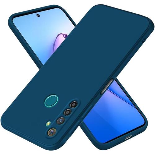 Coque Pour Realme 5 Pro 6.3"" Inches , Étui En Silicone Tpu Souple - Bleu Saphir