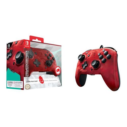 Manette Pdp Faceoff Deluxe+ Audio Wired Controller Filaire Rouge Performance Designed Products Pour Nintendo Switch