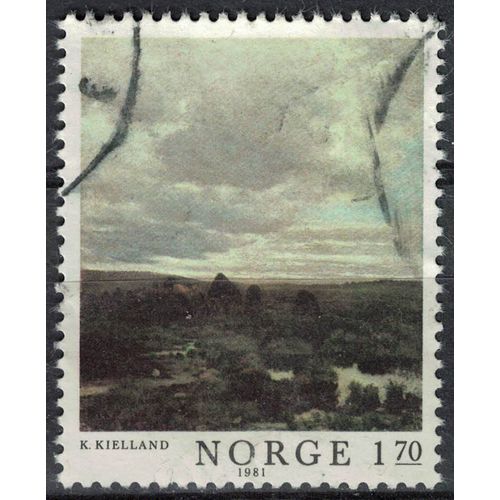 Norvège 1981 Oblitéré Used Paysage Peinture De Kitty Lange Kielland Artiste Peintre Su