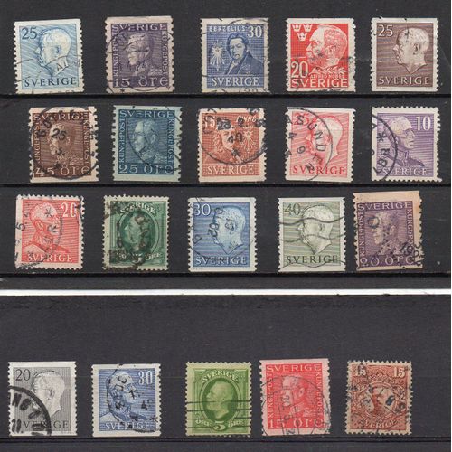 Suède- Lot De 20 Timbres Oblitérés- Personnages Célèbres