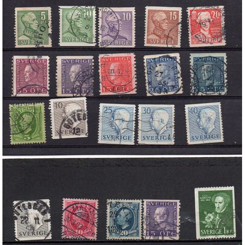 Suède- Lot De 20 Timbres Oblitérés- Personnages Célèbres