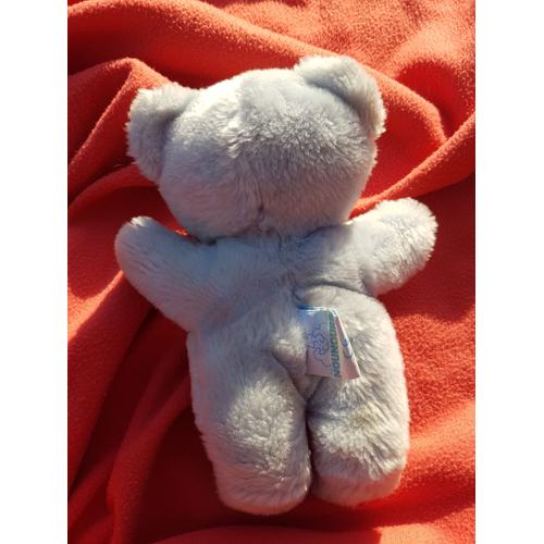 Peluche Doudou Ours Bleu Nounours Grelot