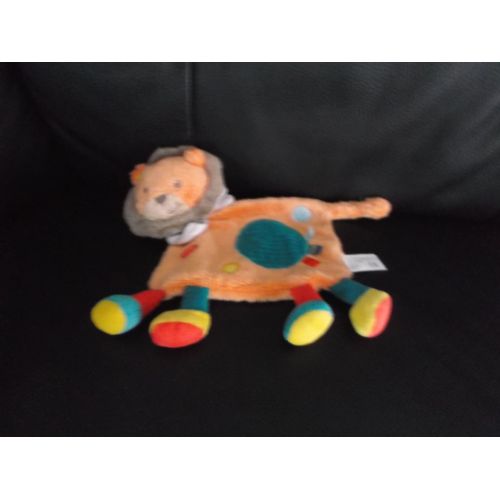 Doudou Plat Lion Imprimé Rond Bleu Simba Toys Benelux