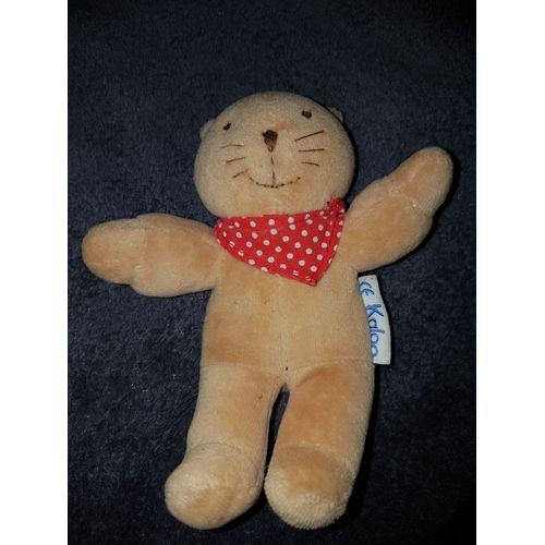 Doudou Peluche Chat Kaloo Foulard Rouge À Pois Blanc