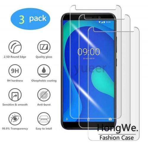 Hongwe.® [3 Pièces] Pour Wiko Y80 5.99 Verre Trempé Film De Protection Écran Tactile Vitre [Ultra Fine] Anti Choc Casse (Pour Wiko Y80)