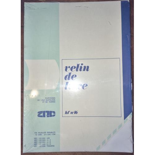 Velin De Luxe Uni - 100 Feuilles Doubles Blanches A4 72 Gr