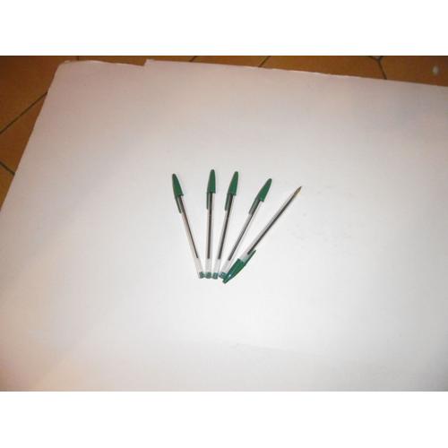 Lot De 5 Stylos Bille Cristal Bic Vert