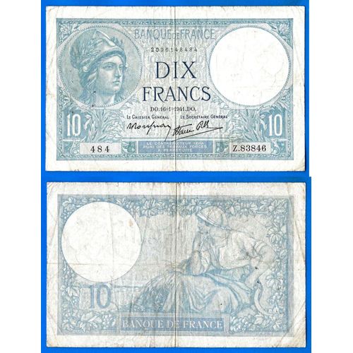 France 10 Francs 1941 Minerve 16 Janvier Serie Z Billet Frcs Frs Frc