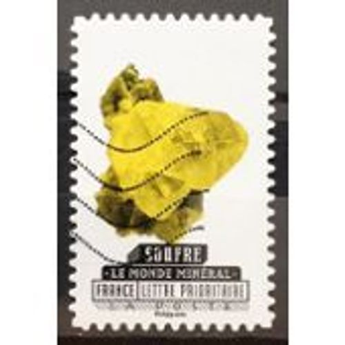 Timbre Soufre Le Monde Minéral Oblitéré France Lettre Prioritaire 2016 N°1228 Su Y&t