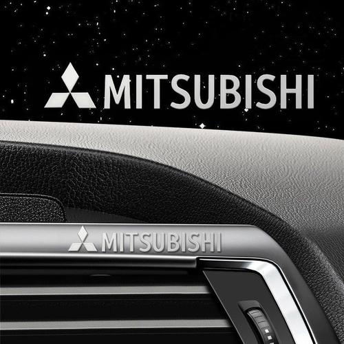 Lot De 4 Metal Horn Label Voiture Poignée Autocollant Voiture Audio Modification Décoration Intérieur Pour Mitsubishi.