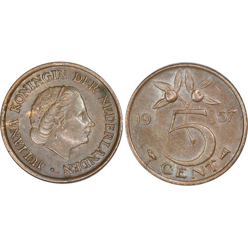 Pays-Bas - 5 Cents - Juliana - 1957 - V226