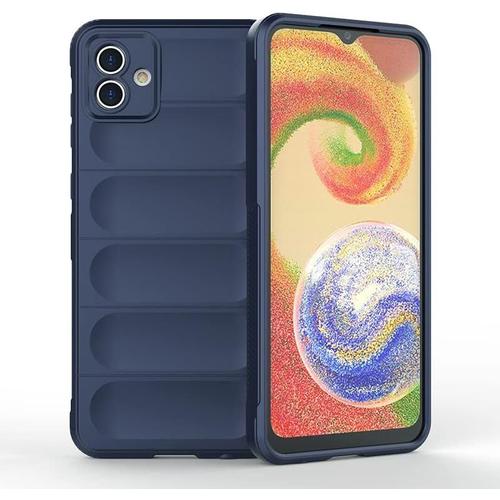 Coque En Cuir Pu Pour Samsung Galaxy A04 4g - Etui De Téléphone Portable Bleu