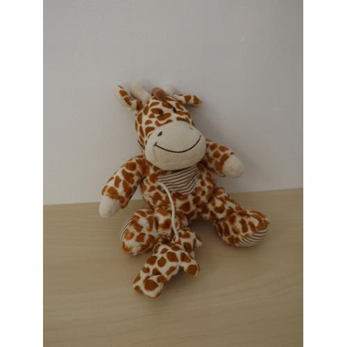 Peluche Girafe Et Son Bébé Blanc Marron Nicotoy