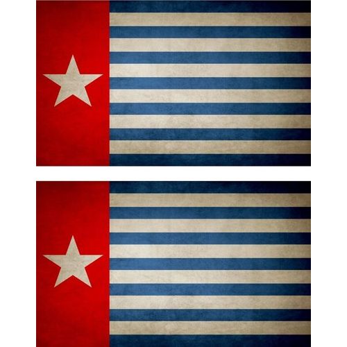 2x Autocollant Sticker Drapeau Vintage Papouasie Occidentale West Papua Barat