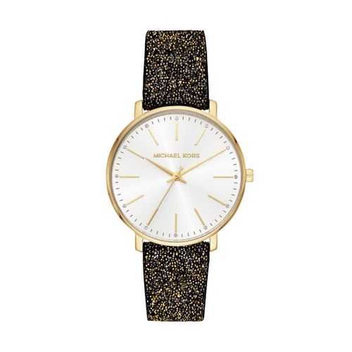 Montre Michael Kors En Cuir Véritable Noir