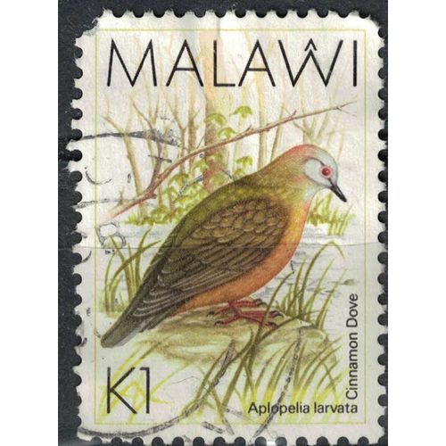 Malawi 1988 Oblitéré Used Bird Oiseau Aplopelia Larvata Pigeon À Masque Blanc Su
