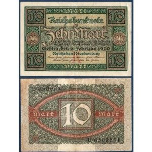 Billet Allemagne 10 Mark - 1920