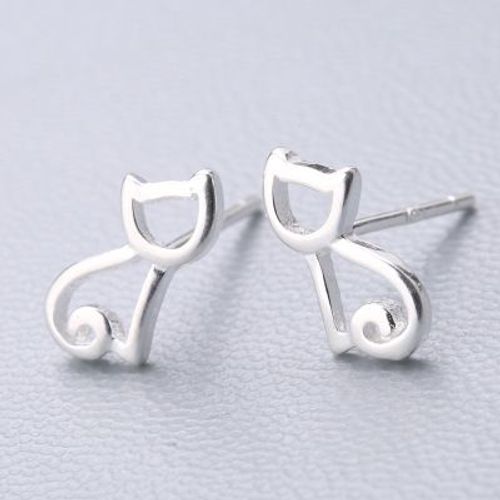 Boucles D'oreilles En Argent 925 Pour Femme, Piercing Tendance, Étoile, Lune, Chat, C?Ur, Croix, Cadeau De Bijoux De Mariage Élégant