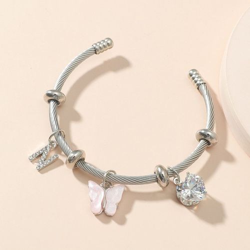 Bracelet À Breloques En Cristal Sans Coeur Pour Femmes Et Filles, Bijoux De Fête De Mariage, Beaux Cadeaux, Mode, A, M, E802
