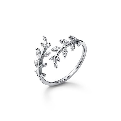 Bague En Argent Sterling 100% Pur 925 Avec Feuille De Zircon, Pour Femmes Charmantes, Fête De Mariage, Bijoux Fins Minimalistes, Accessoires Punk C004