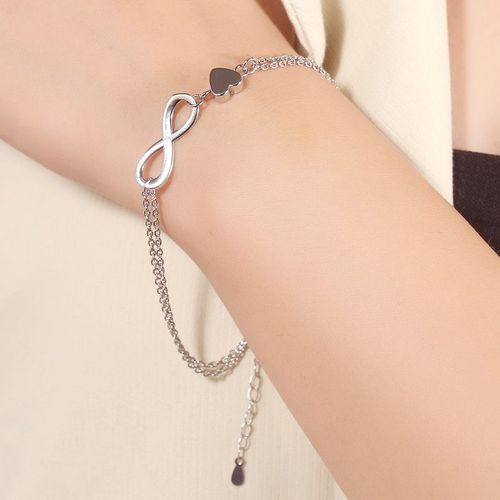 Bracelet Infini En Strass Pour Hommes Et Femmes, Pendentif À 8 Chiffres, Breloque De Couple Pour Amoureux, Cadeaux, Sl263