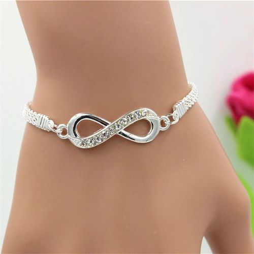 Bracelet Infini En Strass Pour Hommes Et Femmes, Pendentif À 8 Chiffres, Breloque De Couple Pour Amoureux, Cadeaux, Sl263