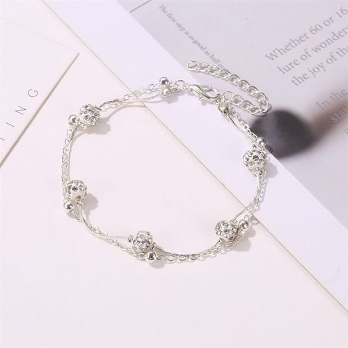 Bracelet De Pied Double Couche Jobal Inestone Pour Femme, Perle De Rinçage, Bijoux De Luxe, Cadeaux D'été, E013