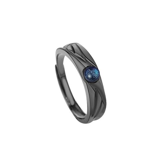 Bagues De Couple Romantiques Pour Hommes Et Femmes, Anneau De Mode Gothique En Pierre De Lune Ajustable, Doigt D'ouverture, Bijoux De Fête, Jz531