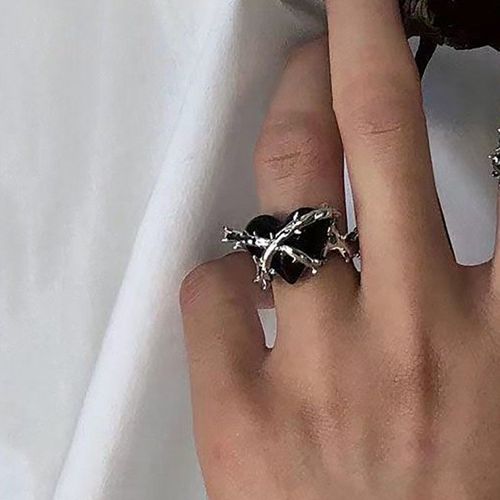 Bagues Romantiques Avec Ailes D'ange Et De Démon Pour Femmes, Anneau De Doigt Avec Pierre De Lune, Ajustable, À La Mode, Bijoux De Fête, Jz586