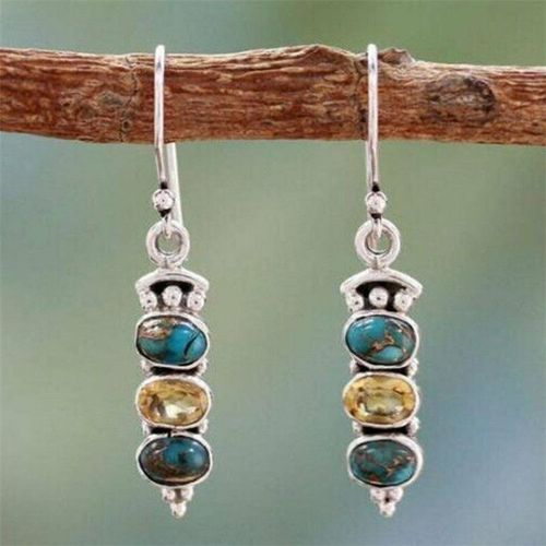 Boucles D'oreilles Gothiques Tibétaines En Argent, Vintage, Pierre De Lune, Géométrique, Pour Femmes, Bol, Ixde Mariage, Punk, Bijoux, Pendientes Eh1445