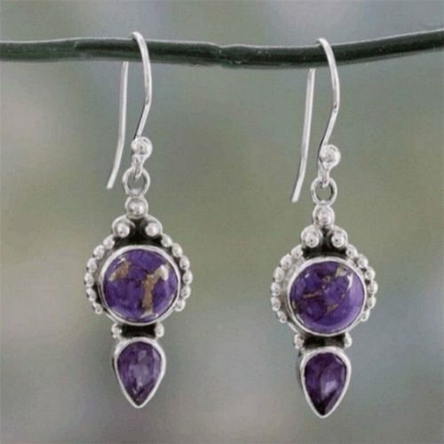 Boucles D'oreilles Gothiques Tibétaines En Argent, Vintage, Pierre De Lune, Géométrique, Pour Femmes, Bol, Ixde Mariage, Punk, Bijoux, Pendientes Eh1445