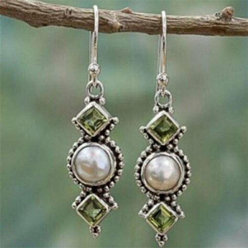 Boucles D'oreilles Gothiques Tibétaines En Argent, Vintage, Pierre De Lune, Géométrique, Pour Femmes, Bol, Ixde Mariage, Punk, Bijoux, Pendientes Eh1445