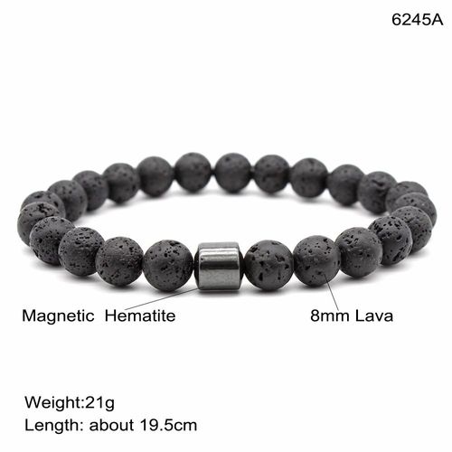 Perles De Pierre De Lave Naturelles Guérison Équilibre Chakra Charme Bracelet 8mm Oeil De Tigre Perles Hématite Magnétique Pour Femmes Hommes Cadeaux E199
