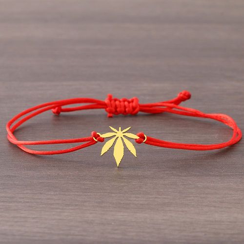 Bracelets En Acier Inoxydable Tressés À La Main Pour Femmes, Amulette Du Cuir Chevelu D'érable, Ulrouge Noire Porte-Bonheur, Bracelet À Breloques À La Mode, Bijoux Cadeaux