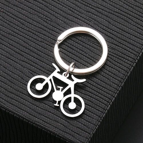 Porte-Clés De Vélo D'exercice En Acier Inoxydable, Chaîne De Document Argenté, Pour Clés De Voiture, Pendentif Pour Femme Et Homme, Bijoux, Cadeaux D'amis