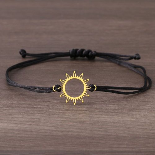 Bracelets Porte-Bonheur Tressés À La Main En Acier Inoxydable Pour Femme, Fleur De Soleil, Ulnoire Et Rouge, Accessoires De Mode, Cadeau De Bijoux