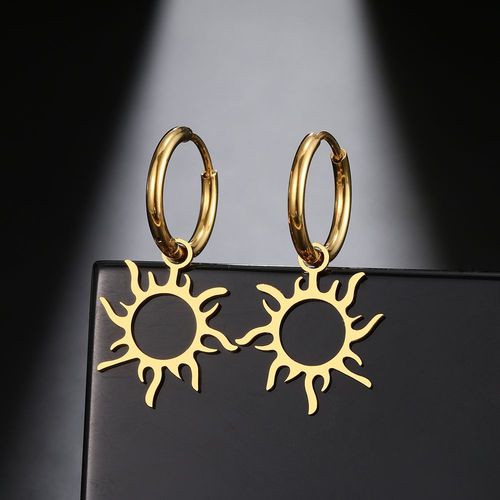 Boucles D'oreilles Gothiques En Acier Inoxydable Pour Femme, Punk, Croix, Minimaliste, Coeur, Soleil, Mode, Pmotcharm, Bijoux, Cadeaux De Ix