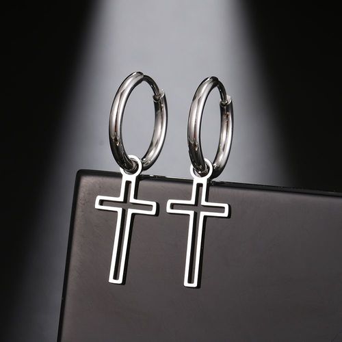 Boucles D'oreilles Gothiques En Acier Inoxydable Pour Femme, Punk, Croix, Minimaliste, Coeur, Soleil, Mode, Pmotcharm, Bijoux, Cadeaux De Ix