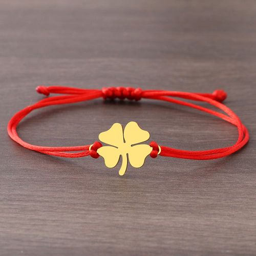 Bracelets En Acier Inoxydable Tressés À La Main Pour Femme, Bijoux Porte-Bonheur, Corde Noire Et Rouge, Breloques À La Mode, Cadeaux De Ix