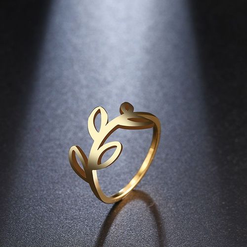Dotifi-Bague En Forme D'arbre En Acier Inoxydable Pour Femme, Design Simple, Cadeau De Fête, Document Doré, Mode, R207