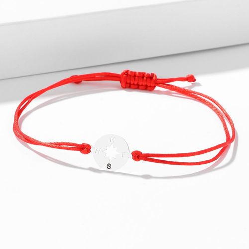 Bracelet Boussole En Acier Inoxydable Pour Femme, Tressé À La Main, Porte-Bonheur, Ulnoire Et Rouge, Breloque De Voyageur, Bijoux Cadeaux, Mode, Nouveau