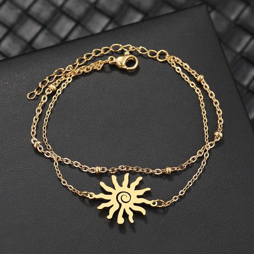 Bracelets En Acier Inoxydable Pour Femme, Pendentif Soleil Spirale Anime, Breloques Jocharms, Perle Multicouche, Bracelet Mode, Bijoux, Cadeaux De Ix