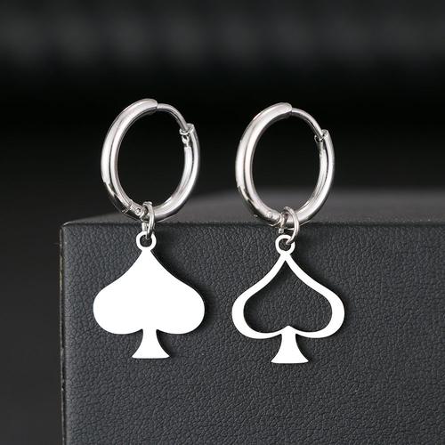 Boucles D'oreilles Coeurs De Poker En Acier Inoxydable Pour Femmes, Style Pique, Simple, Breloque À La Mode, Bijoux En Or, Beau Cadeau