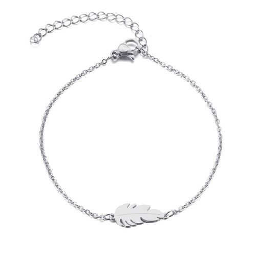 Dotifi-Bracelet En Acier Inoxydable Pour Femme Et Homme, Bijoux De Fiançailles Pour Amoureux, Plume, Or Et Or Rose