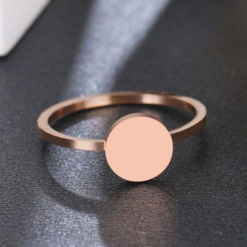 Dotifi ¿ Bague Ronde En Acier Inoxydable 316l Pour Femmes, Bague Rose, Bijou De Fiançailles Simple Et Raffiné, Cadeau
