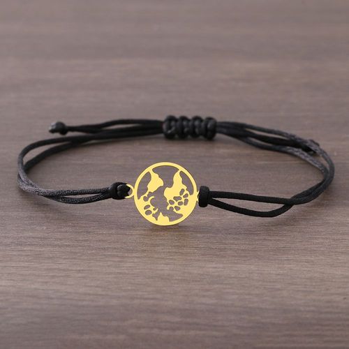 Bracelets Carte Du Monde En Acier Inoxydable Pour Femme, Accessoires De Mode Tressés À La Main, Ulnoire Rouge, Porte-Bonheur, Bijoux Cadeaux