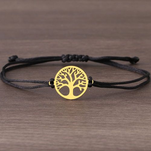 Bracelets Rétro En Acier Inoxydable Pour Femme, Arbre De Fortune, Bracelet Porte-Bonheur Tressé À La Main, Ulnoire Et Rouge, Bijoux Fantaisie
