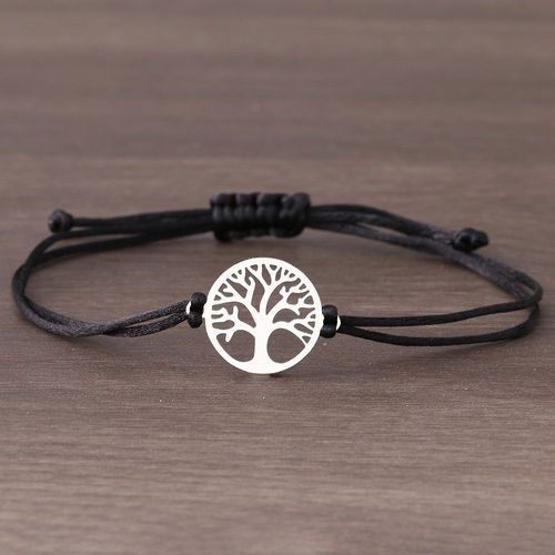 Bracelets Rétro En Acier Inoxydable Pour Femme, Arbre De Fortune, Bracelet Porte-Bonheur Tressé À La Main, Ulnoire Et Rouge, Bijoux Fantaisie